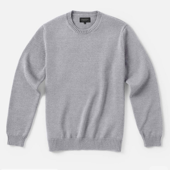 UNBOUND Heritage Knit Sweater 100% Merino Wool Men Size M Grey Quiet Luxury READ - Picture 4 of 16